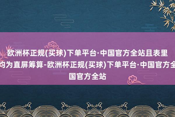 欧洲杯正规(买球)下单平台·中国官方全站且表里屏均为直屏筹算-欧洲杯正规(买球)下单平台·中国官方全站