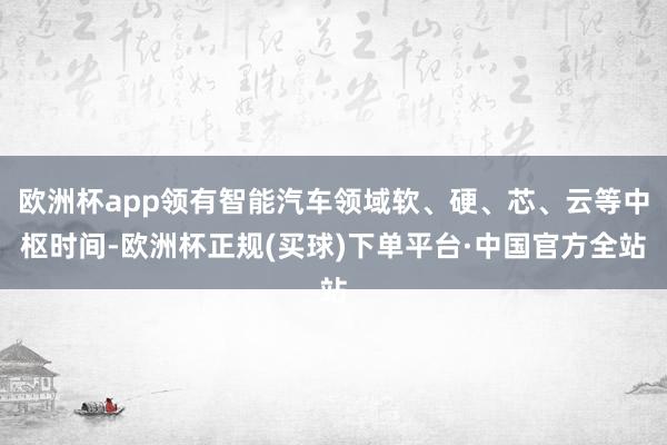 欧洲杯app领有智能汽车领域软、硬、芯、云等中枢时间-欧洲杯正规(买球)下单平台·中国官方全站