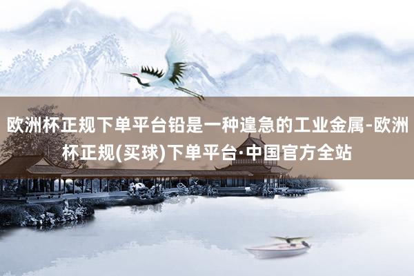 欧洲杯正规下单平台铅是一种遑急的工业金属-欧洲杯正规(买球)下单平台·中国官方全站