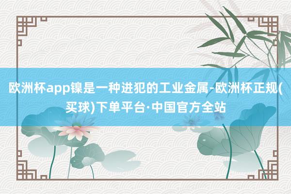 欧洲杯app镍是一种进犯的工业金属-欧洲杯正规(买球)下单平台·中国官方全站