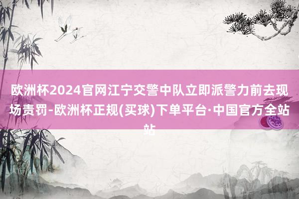欧洲杯2024官网江宁交警中队立即派警力前去现场责罚-欧洲杯正规(买球)下单平台·中国官方全站