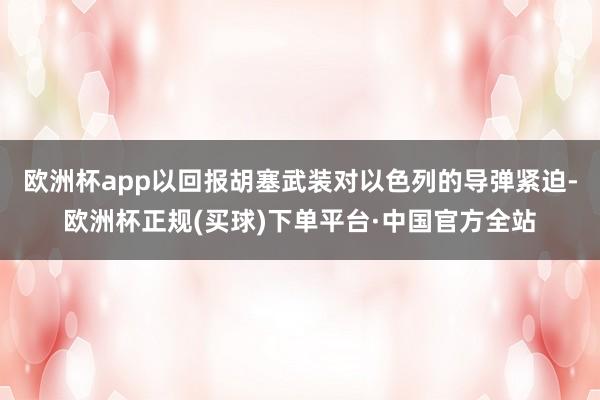 欧洲杯app以回报胡塞武装对以色列的导弹紧迫-欧洲杯正规(买球)下单平台·中国官方全站