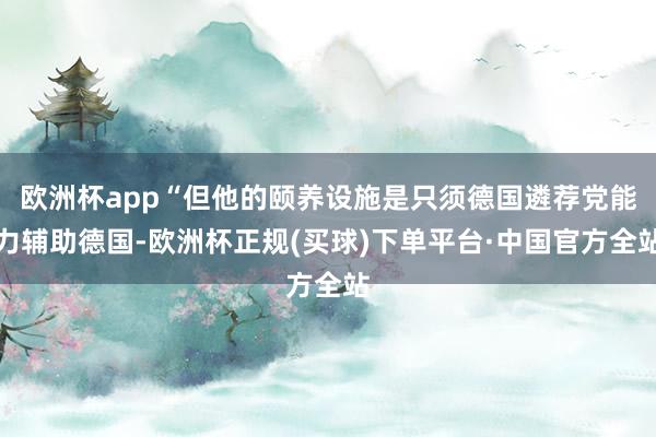欧洲杯app“但他的颐养设施是只须德国遴荐党能力辅助德国-欧洲杯正规(买球)下单平台·中国官方全站