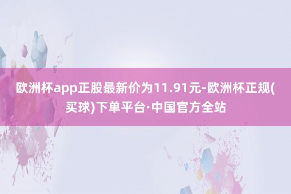 欧洲杯app正股最新价为11.91元-欧洲杯正规(买球)下单平台·中国官方全站