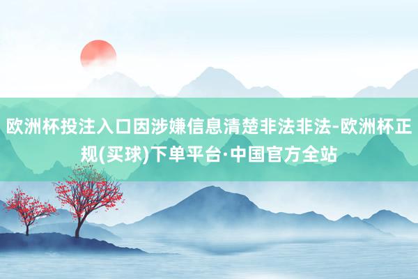 欧洲杯投注入口因涉嫌信息清楚非法非法-欧洲杯正规(买球)下单平台·中国官方全站