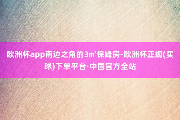 欧洲杯app南边之角的3㎡保姆房-欧洲杯正规(买球)下单平台·中国官方全站