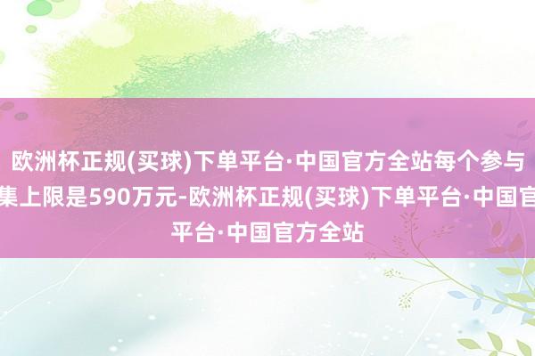欧洲杯正规(买球)下单平台·中国官方全站每个参与者的筹集上限是590万元-欧洲杯正规(买球)下单平台·中国官方全站