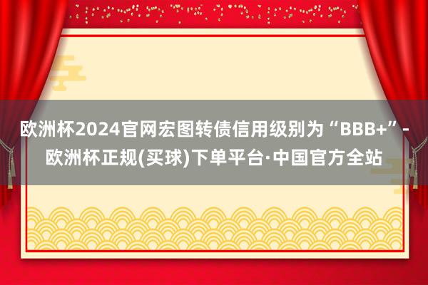 欧洲杯2024官网宏图转债信用级别为“BBB+”-欧洲杯正规(买球)下单平台·中国官方全站
