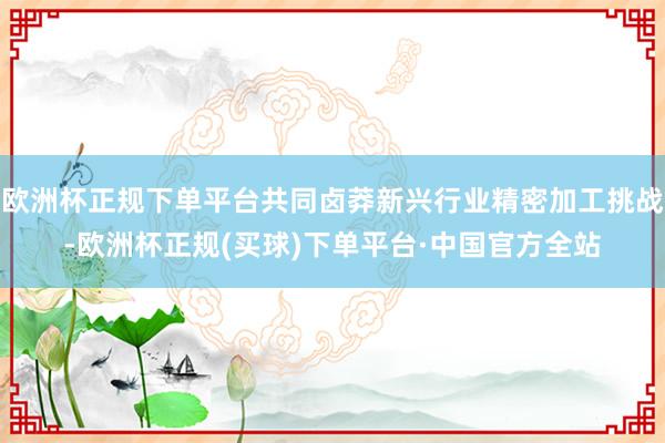 欧洲杯正规下单平台共同卤莽新兴行业精密加工挑战-欧洲杯正规(买球)下单平台·中国官方全站