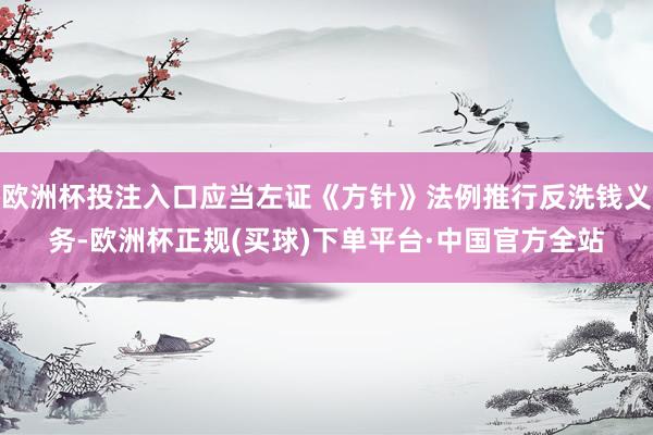 欧洲杯投注入口应当左证《方针》法例推行反洗钱义务-欧洲杯正规(买球)下单平台·中国官方全站