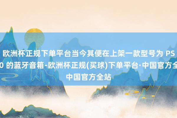 欧洲杯正规下单平台当今其便在上架一款型号为 PS100 的蓝牙音箱-欧洲杯正规(买球)下单平台·中国官方全站