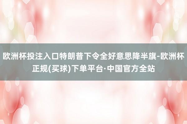 欧洲杯投注入口特朗普下令全好意思降半旗-欧洲杯正规(买球)下单平台·中国官方全站