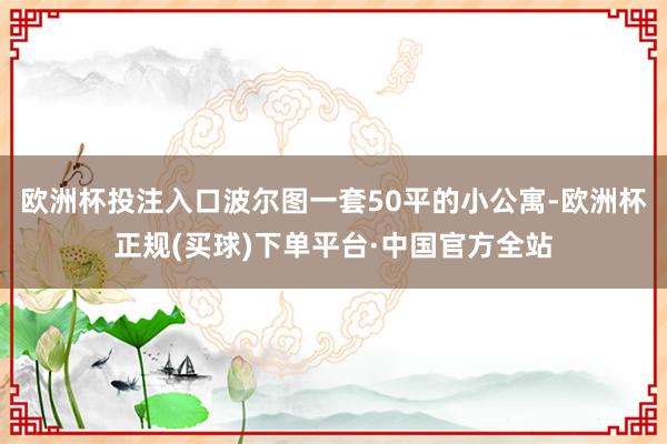 欧洲杯投注入口波尔图一套50平的小公寓-欧洲杯正规(买球)下单平台·中国官方全站