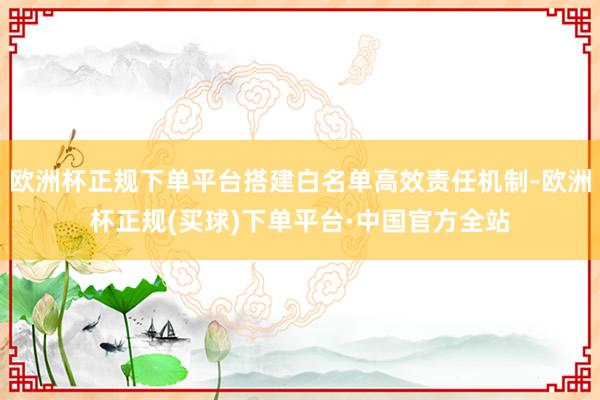 欧洲杯正规下单平台搭建白名单高效责任机制-欧洲杯正规(买球)下单平台·中国官方全站