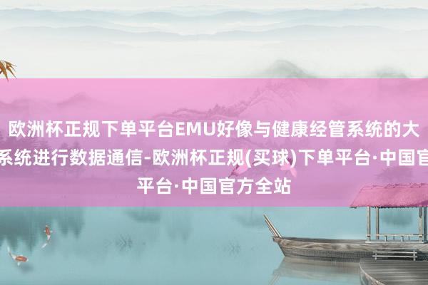 欧洲杯正规下单平台EMU好像与健康经管系统的大地分析系统进行数据通信-欧洲杯正规(买球)下单平台·中国官方全站
