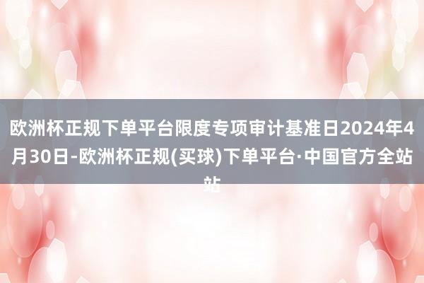 欧洲杯正规下单平台限度专项审计基准日2024年4月30日-欧洲杯正规(买球)下单平台·中国官方全站