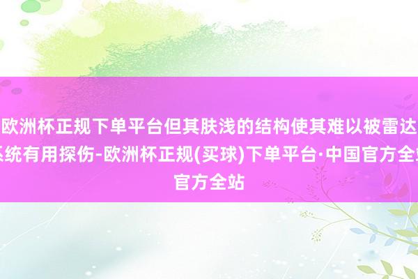欧洲杯正规下单平台但其肤浅的结构使其难以被雷达系统有用探伤-欧洲杯正规(买球)下单平台·中国官方全站