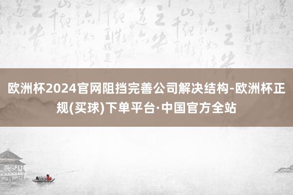 欧洲杯2024官网阻挡完善公司解决结构-欧洲杯正规(买球)下单平台·中国官方全站
