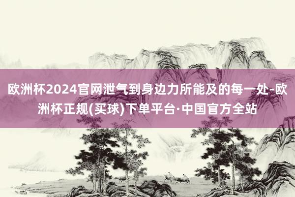 欧洲杯2024官网泄气到身边力所能及的每一处-欧洲杯正规(买球)下单平台·中国官方全站